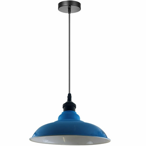 LEDSone industrial Vintage  32cm  Light Blue Pendant Retro Metal Lamp